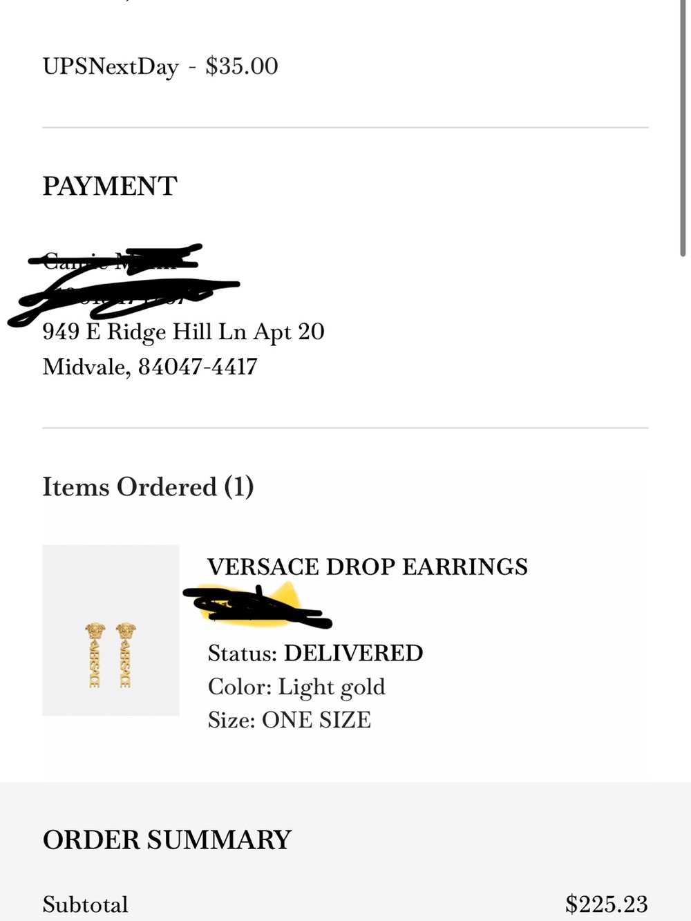 Versace Gold Medusa Logo Drop Earrings with Versace Lettering Authentic proof!! - Picture 9 of 9